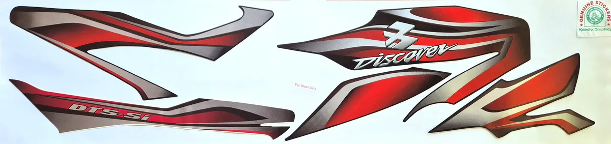 Bajaj Discover DTS - SI Black Bike - Red Sticker — DISCOVER sticker, Sri Lanka